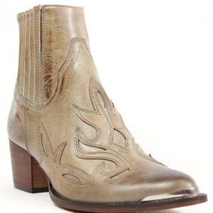 Taupe - Cowboy Ankle Booties Narrow Boot